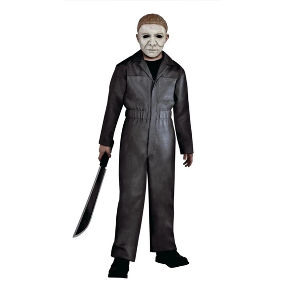 Halloween 2 Costume Michael Myers Youth Size Large 12-14 Jumpsuit & Mask - Picture 1 of 5